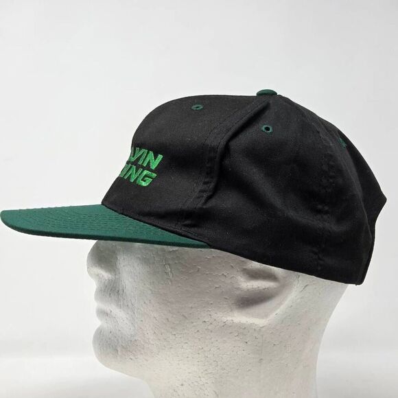 GALVIN FLYING SEATTLE WASHINGTON AVIATION BLACK GREEN HAT CAP VINTAGE SNAPBACK - Picture 2 of 5